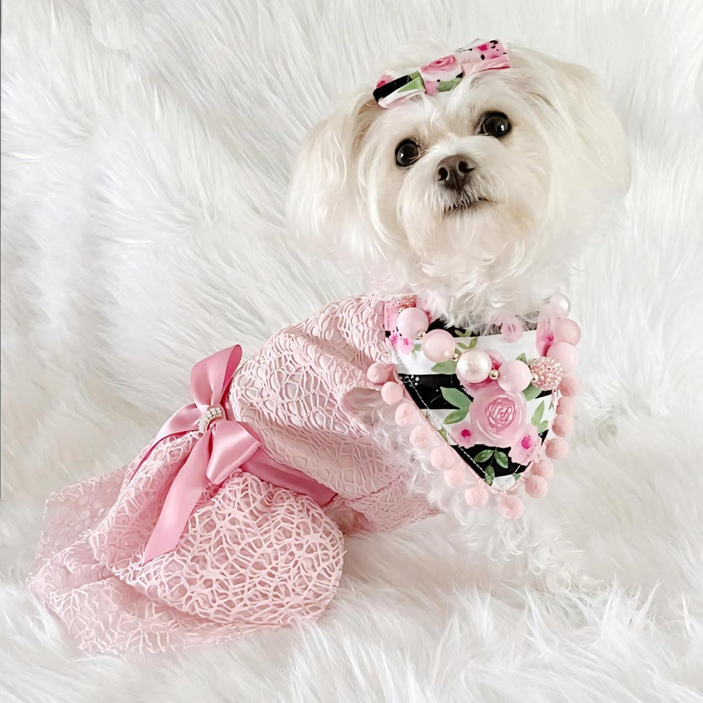 Fancy Tulle Pink Dog Dress - Dogs at Weddings Outfits - Fitwarm