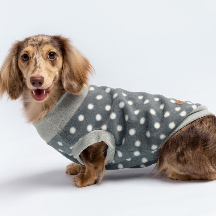 Grey Polka Dot Sweater for Dogs - Fitwarm Dog Clothes