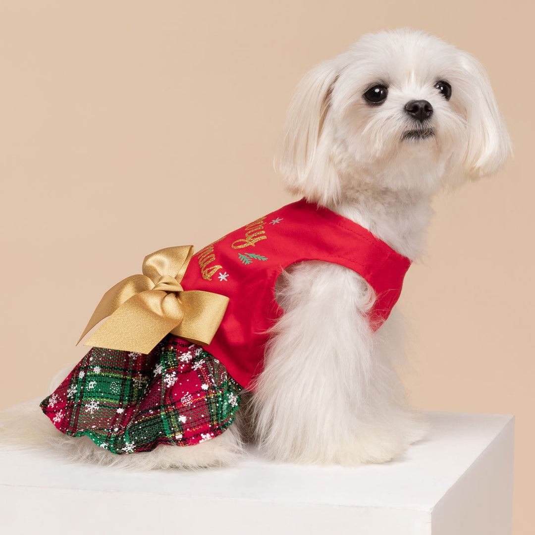 Christmas Plaid Dress for Dogs - Fitwarm Dog Clothes