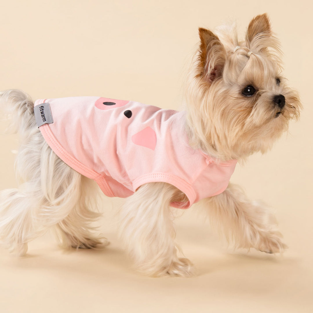 Cute Pig Dog Tank Top for Yorkie - Fitwarm Dog Shirt