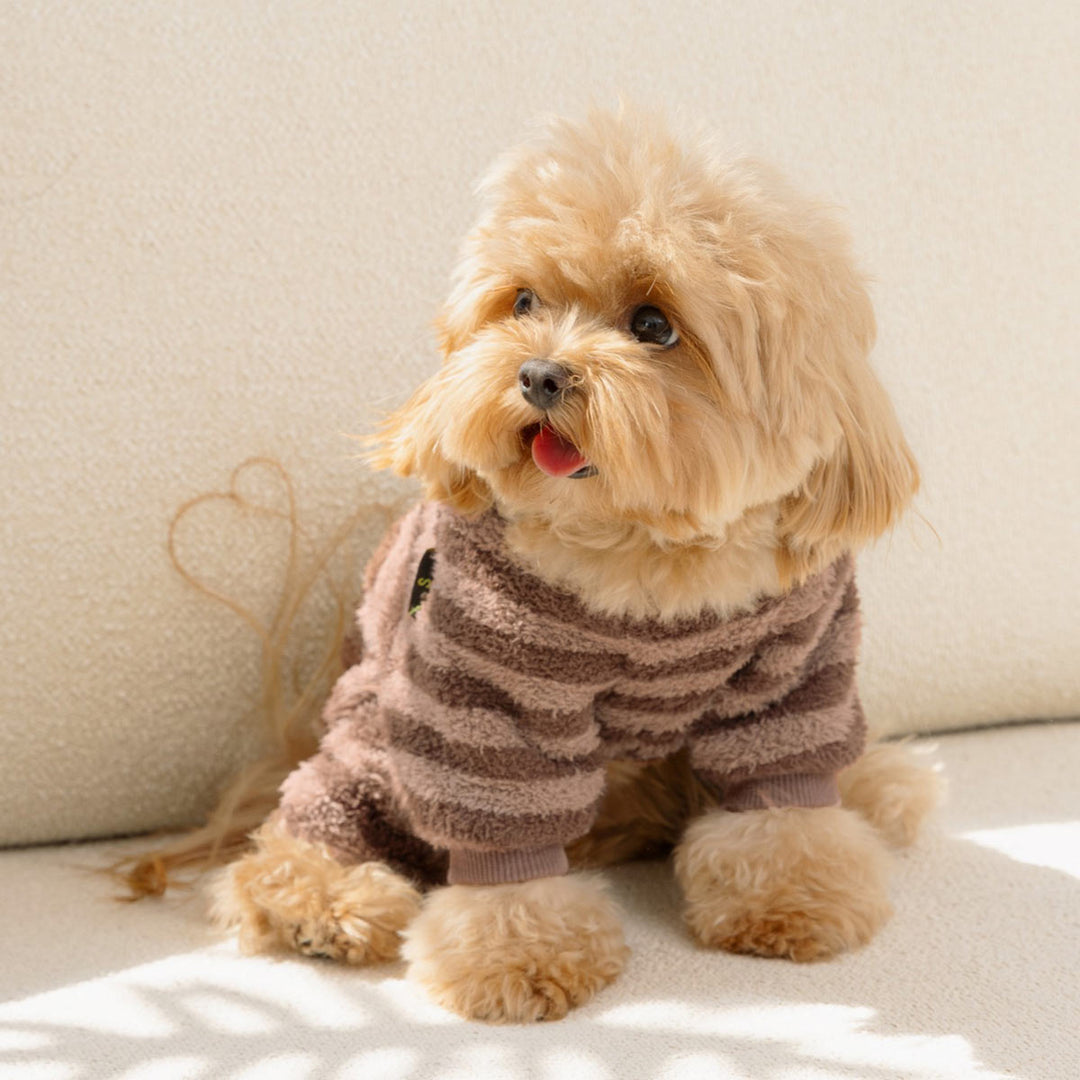 Warm Striped Onesie for Dogs - Fitwarm Dog Pajamas