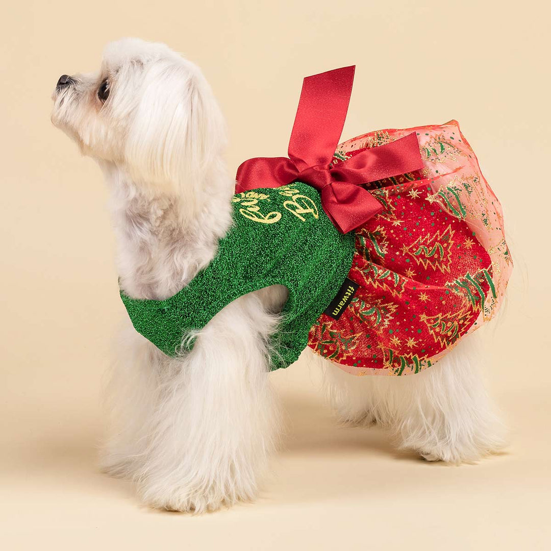 Festive Dress for Dogs - Fitwarm Dog Christmas Dress