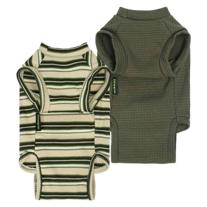 2 Pack Striped Dog Recovery Suit - Fitwarm Dog Clothes