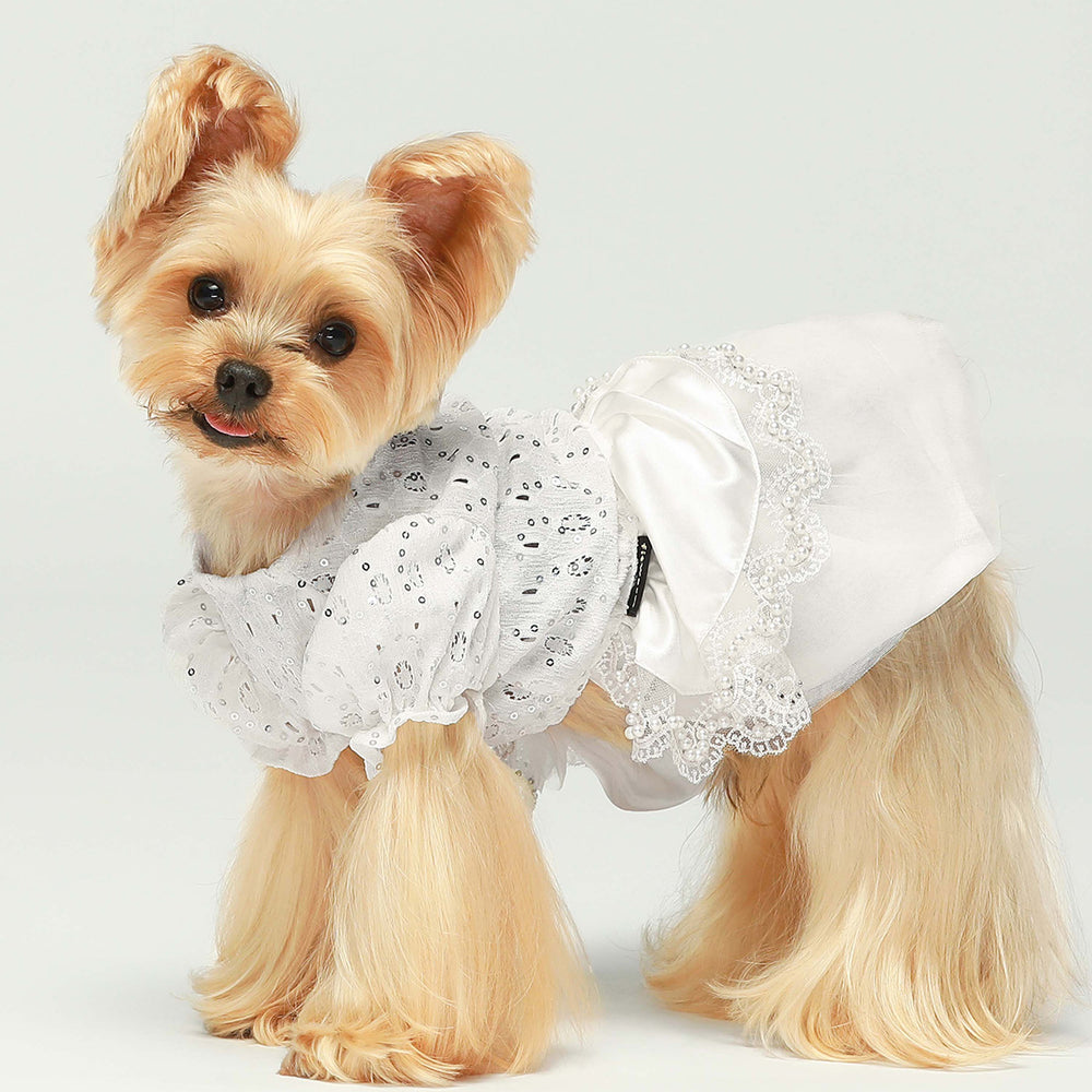 Pearl Dog Wedding Dress - Dog Dresses - Fitwarm