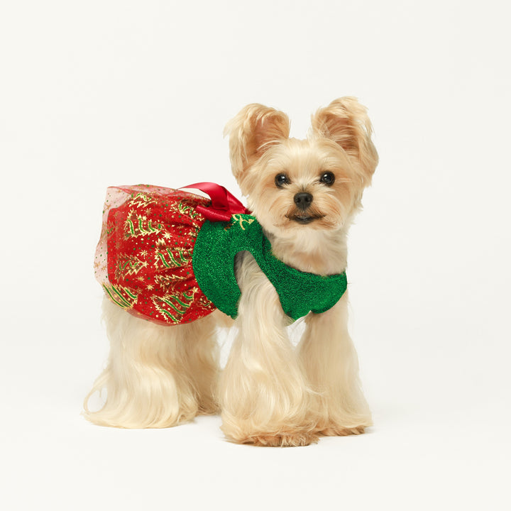 Furry and Bright Christmas Dog Dress - Fitwarm Dog Clothes