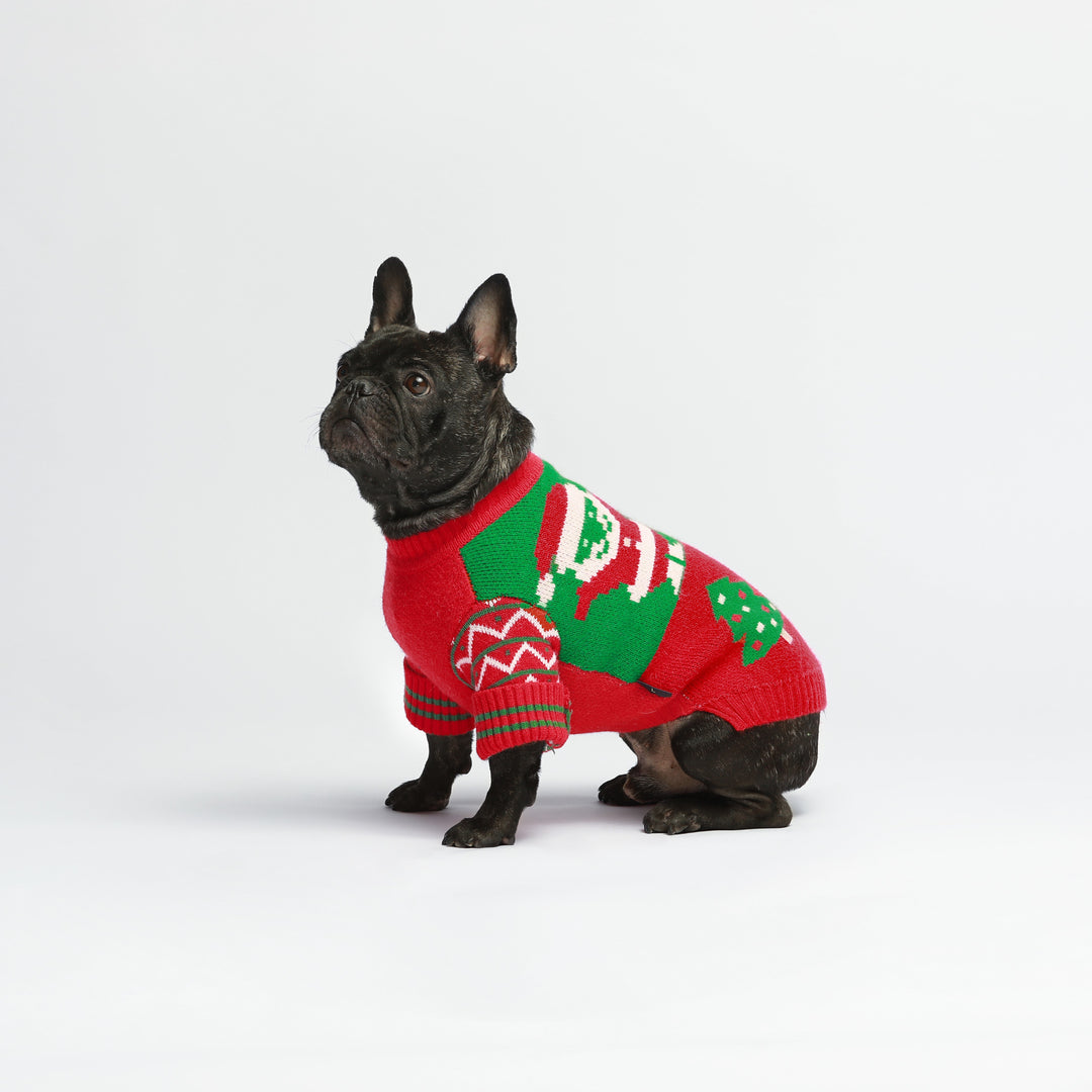 Color Block Dog Christmas Sweater - Fitwarm Dog Clothes