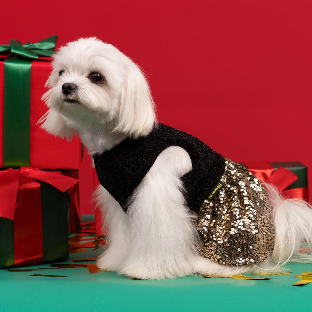 Sparkly Christmas Dog Dress - Fitwarm Dog Clothes