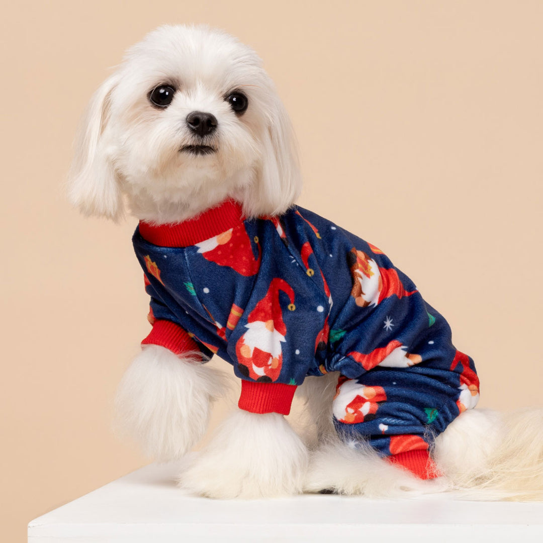 Funny Gnome Christmas Dog Pajamas - Fitwarm Dog Onesie