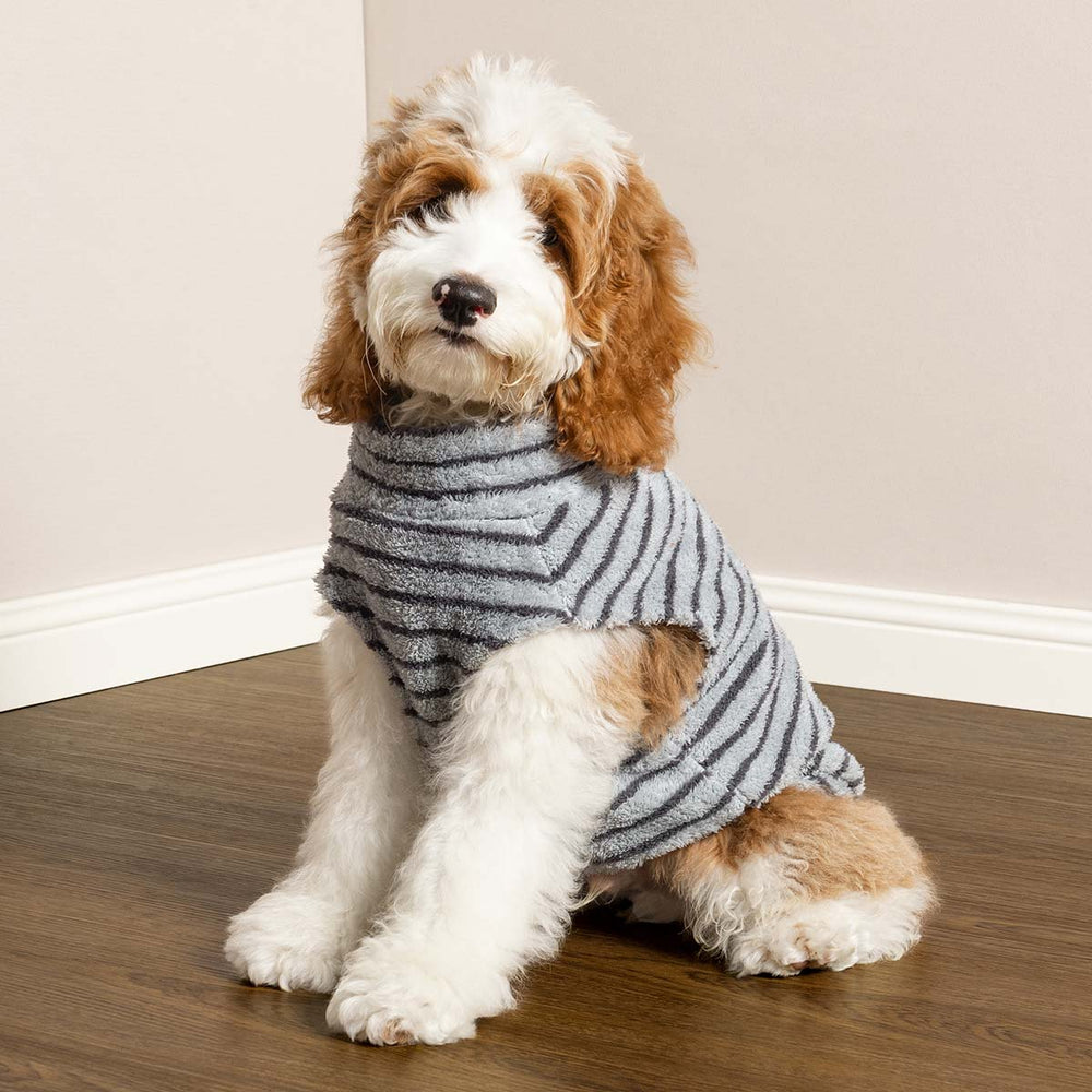 Fuzzy Dog Striped Sweater - Fitwarm Dog Clothes