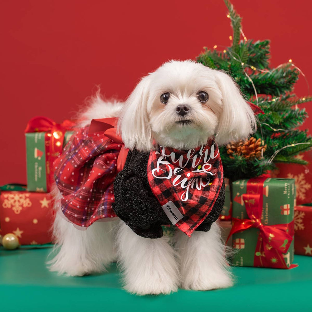 Classic Plaid Dress for Dogs - Fitwarm Dog Clothes