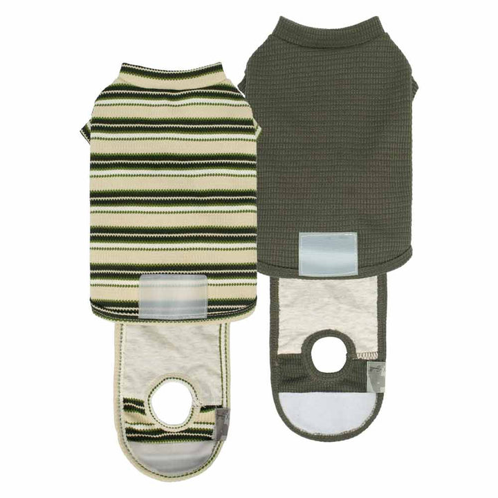 2 Pack Striped Dog Recovery Suit - Fitwarm Dog Clothes