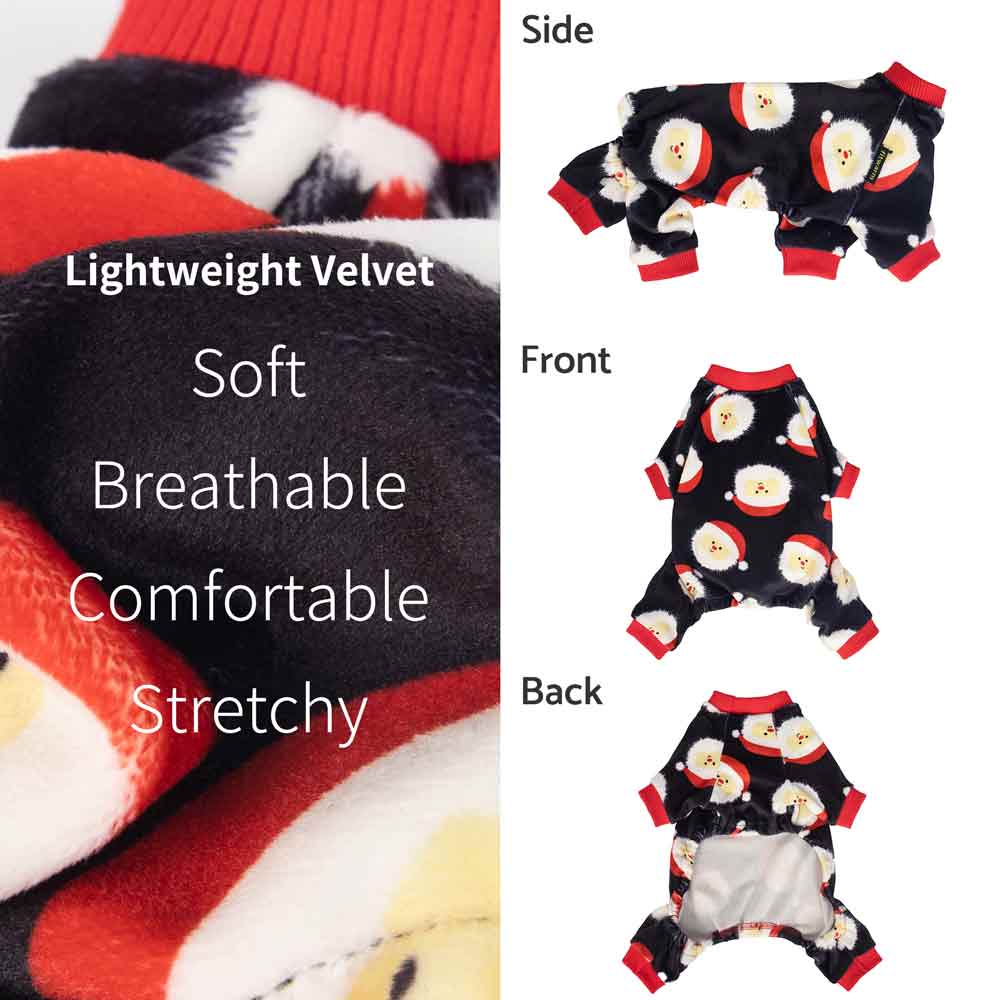 Funny Santa Claus Dog Christmas Pajamas - Fitwarm Dog Onesie