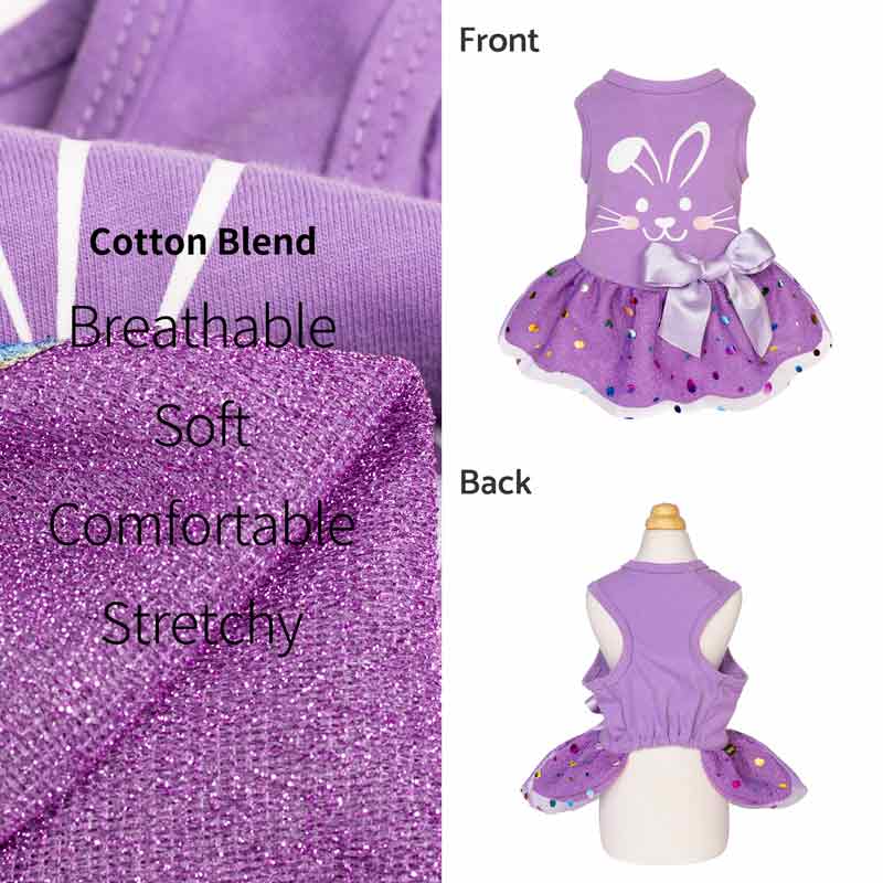 Cute Bunny Dog Easter Dress - Fitwarm Dog Clothes