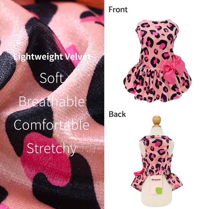 Leopard Dog Valentine Dress - Fitwarm Dog Clothes