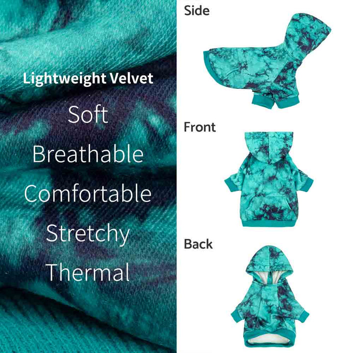 Winter Tie Dye Dog Hoodie - Fitwarm Dog Clothes