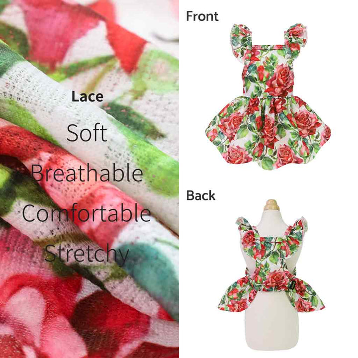 Charming Floral Dog Dress - Fitwarm Dog Clothes