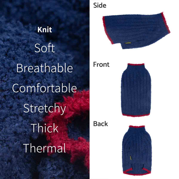 Midnight Blue Winter Dog Sweater - Fitwarm Dog Clothes