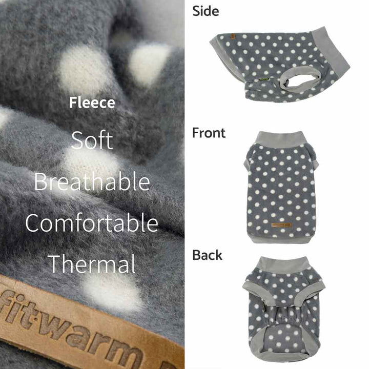 Polka Dot Fleece Sweater for Dogs - Fitwarm Dog Clothes