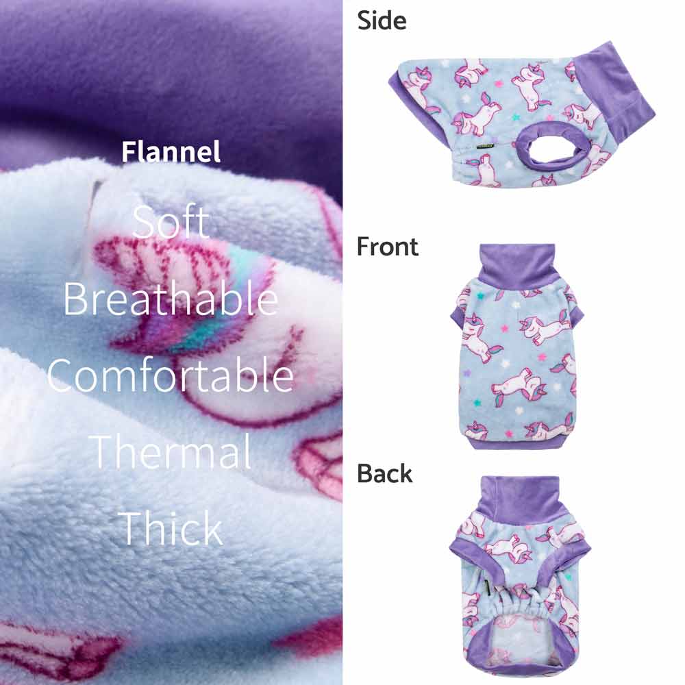 Turtleneck Dog Sweater with  Cute Unicorn Prints - Fitwarm Dog Clothes