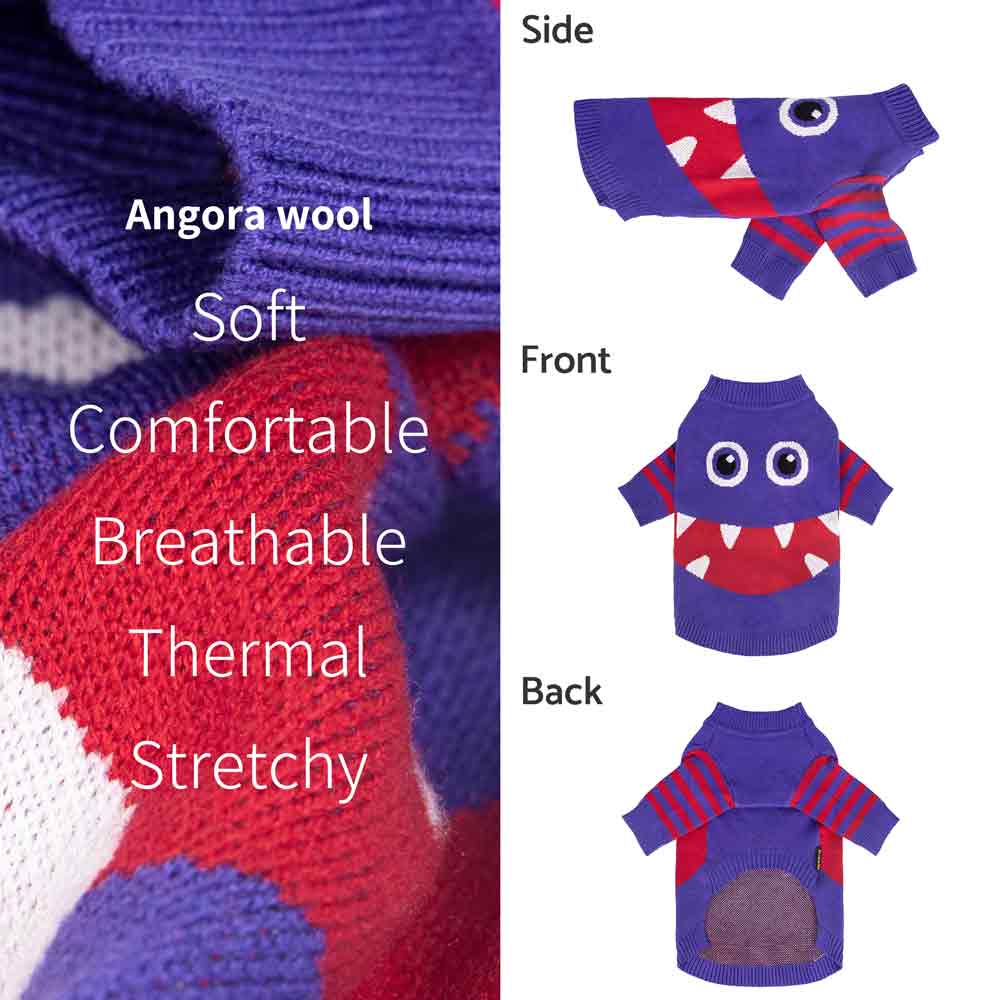 Funny Halloween Monster Sweater for Dogs - Fitwarm Dog Clothes 