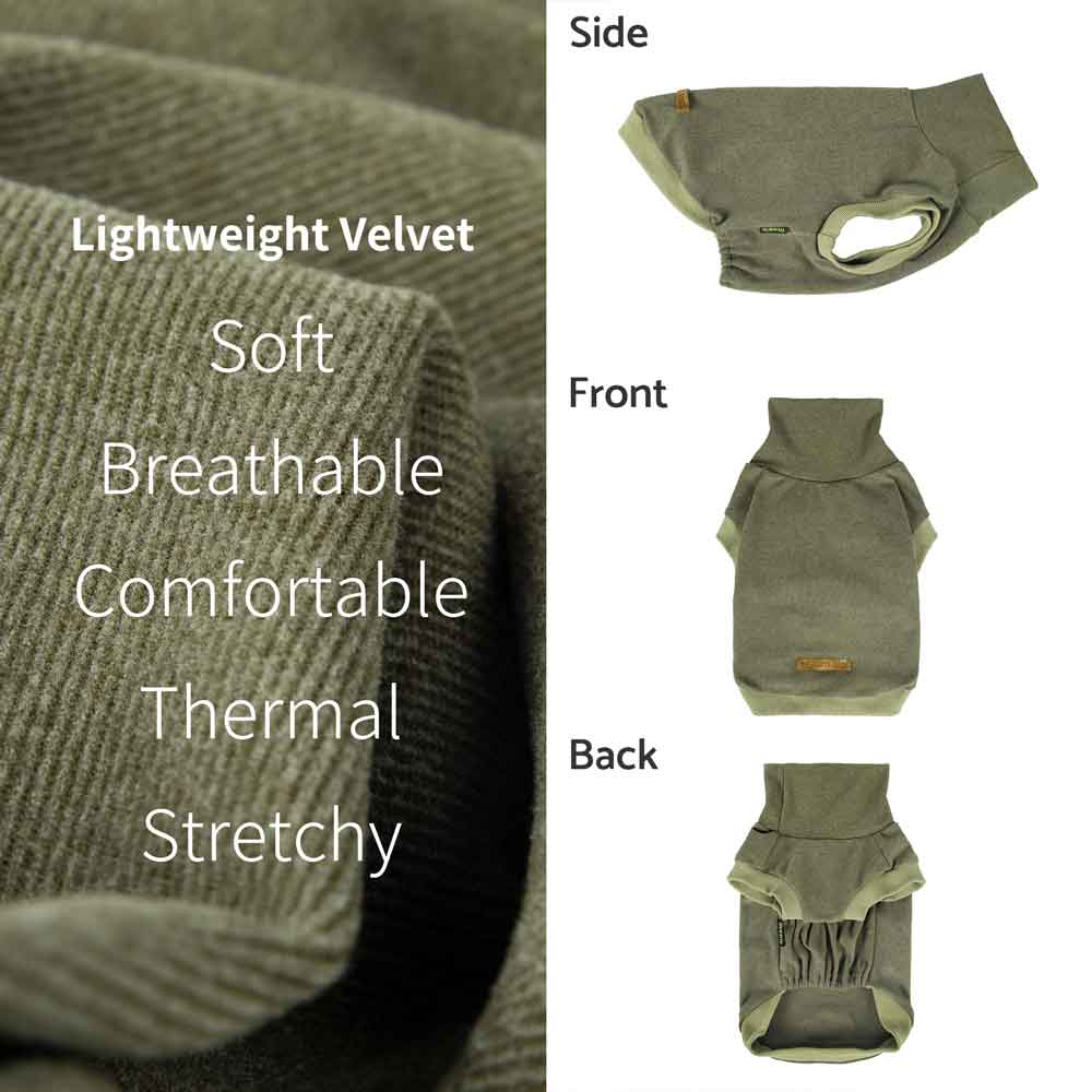 Olive Green Fleece Dog Sweater - Fitwarm Dog Clothes