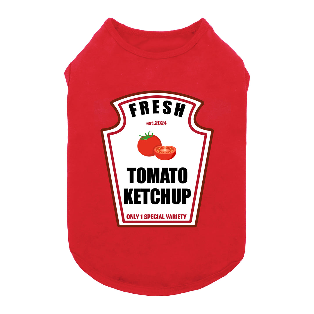 Funny Tomato Ketchup Dog Tank Top - Fitwarm Dog Shirt