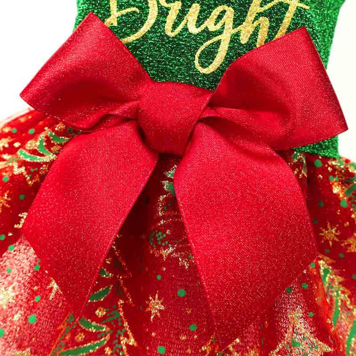 Glitter Christmas Dog Dress - Fitwarm Dog Clothes