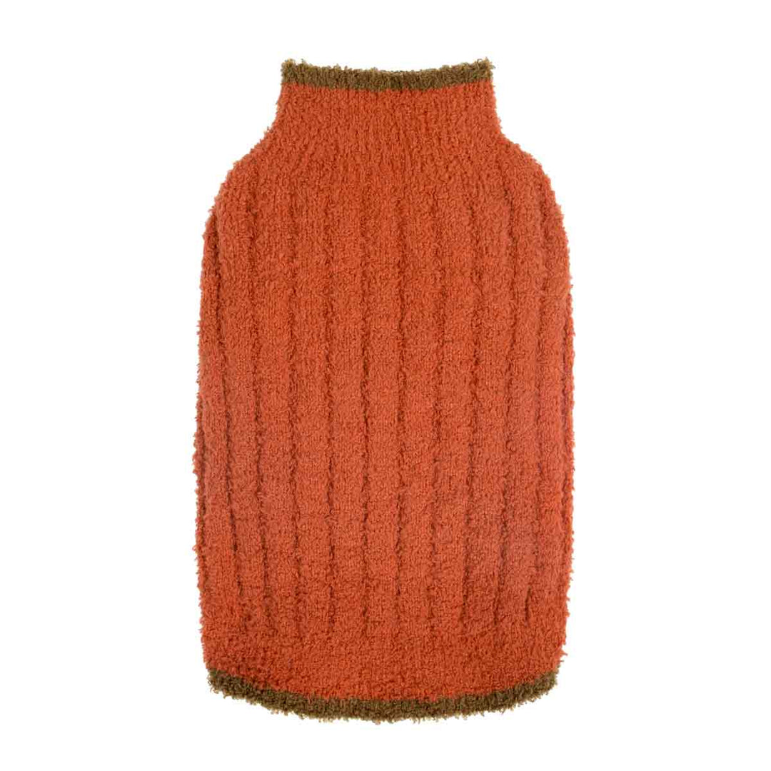 Chocolate Ribbed Knit Dog Sweater - Fitwarm Dog Clothes