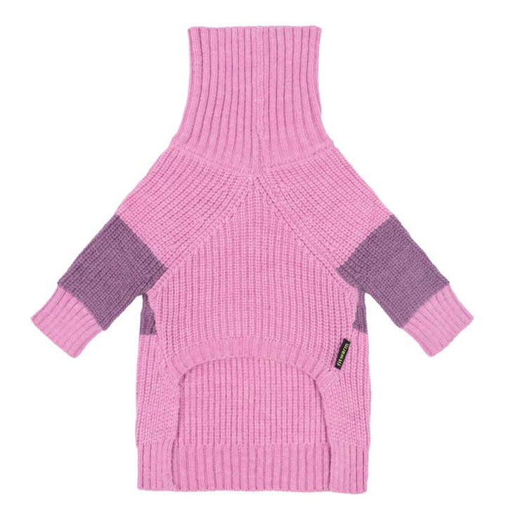 Plum Color Block Winter Dog Sweater - Fitwarm Dog Clothes