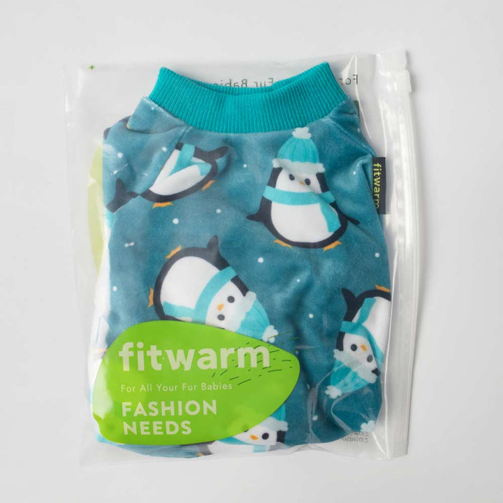 Cozy Dog Onesie with Funny Penguin Print - Fitwarm Dog Clothes