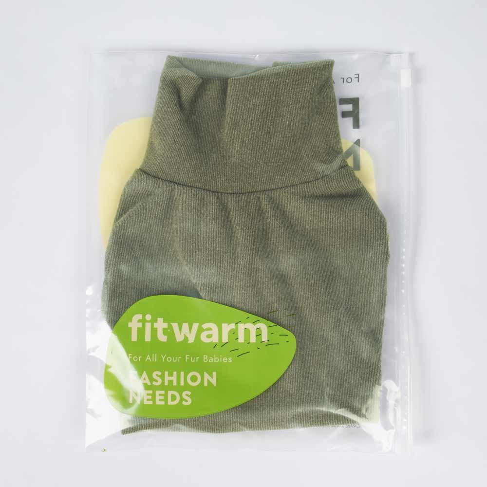 Olive Green Fleece Dog Sweater - Fitwarm Dog Clothes