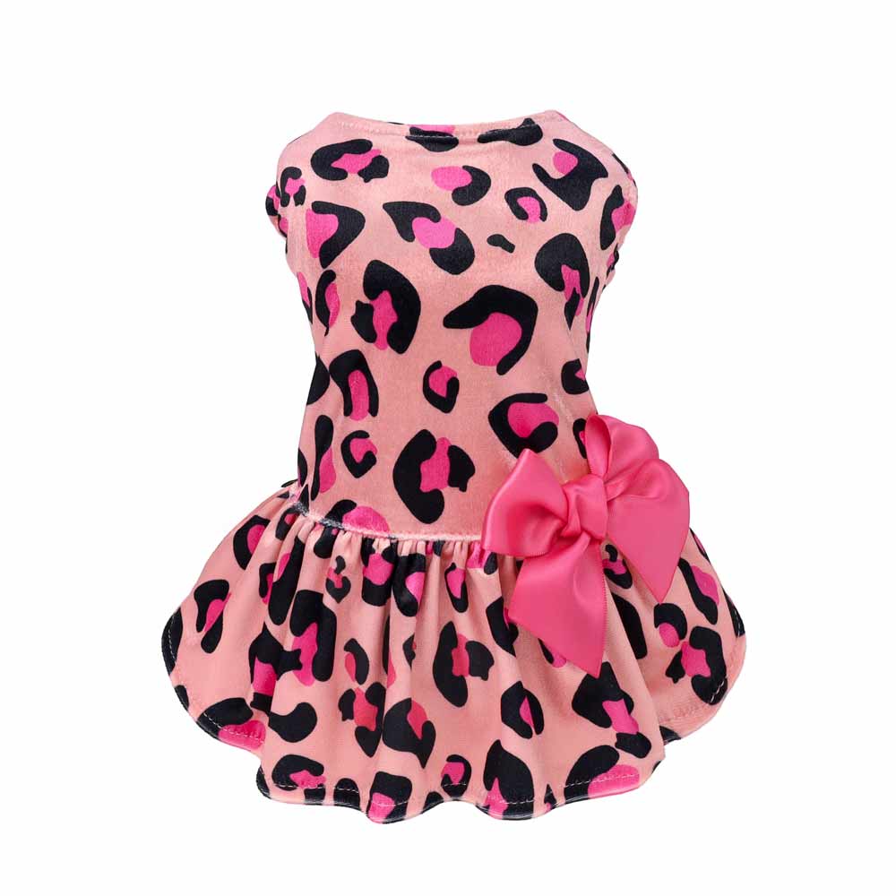 Pink Leopard Dog Dress - Fitwarm Dog Clothes