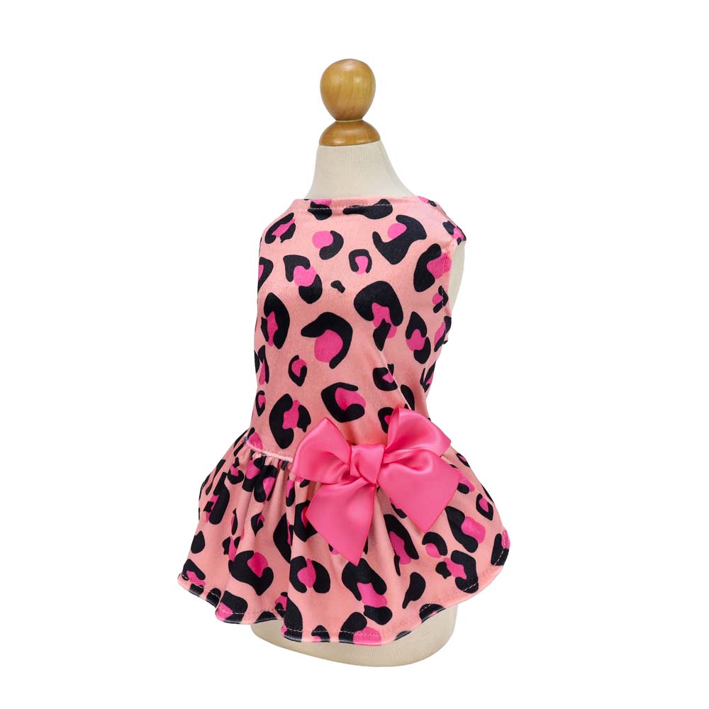 Pink Leopard Dog Dress - Fitwarm Dog Clothes