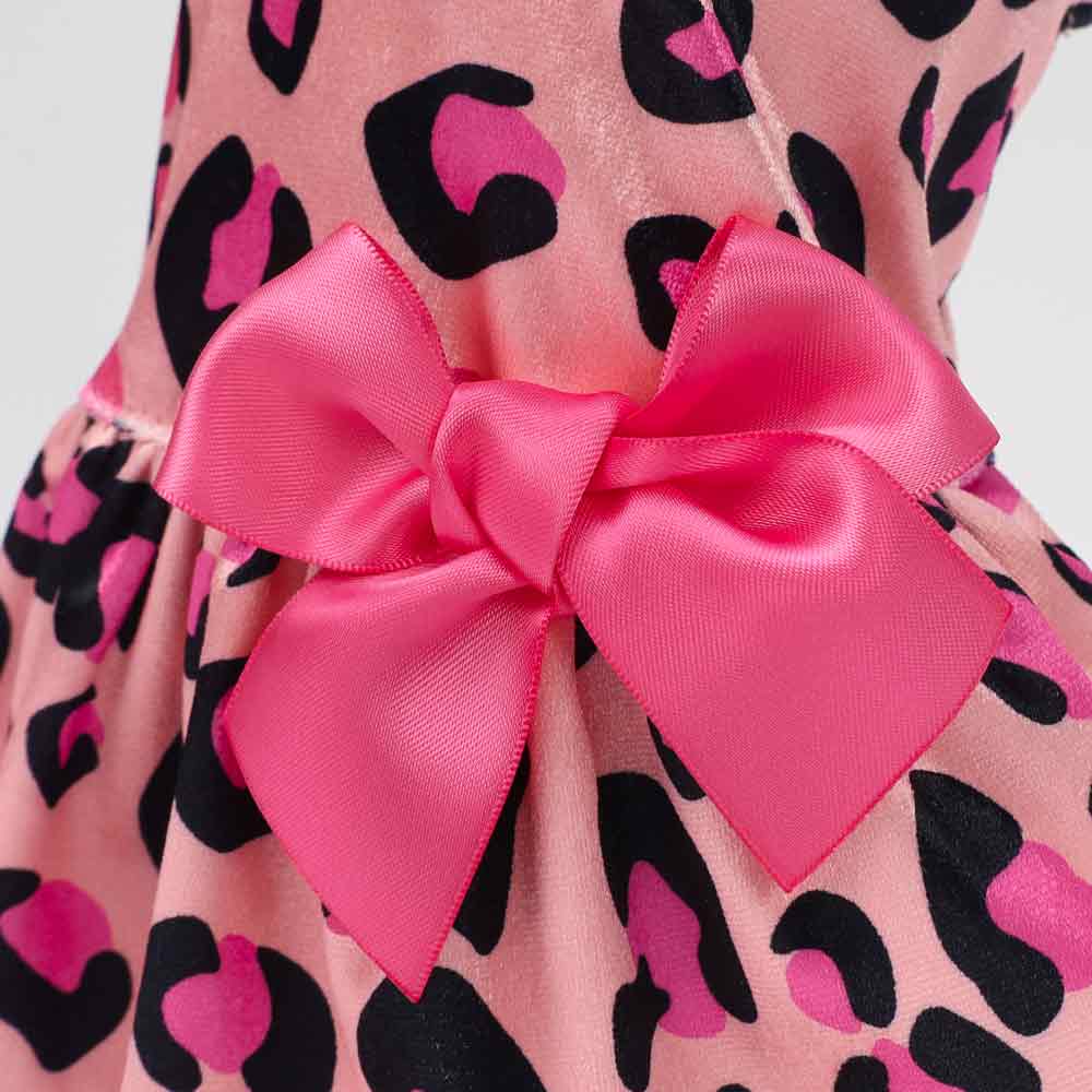 Pink Leopard Dog Dress - Fitwarm Dog Clothes