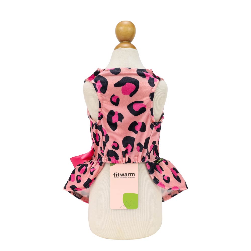 Pink Leopard Dog Dress - Fitwarm Dog Clothes