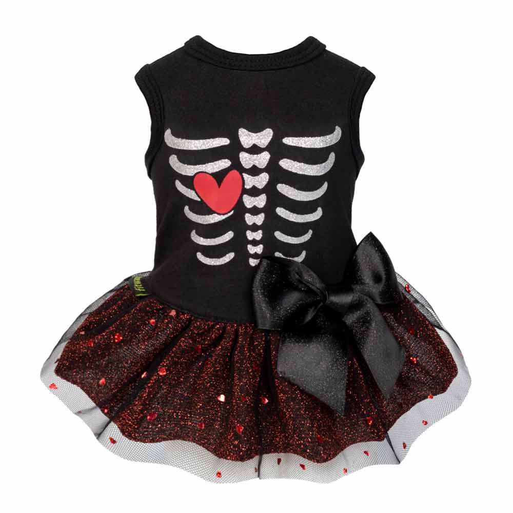 Spooky Skeleton Dog Halloween Dress - Fitwarm Dog Clothes