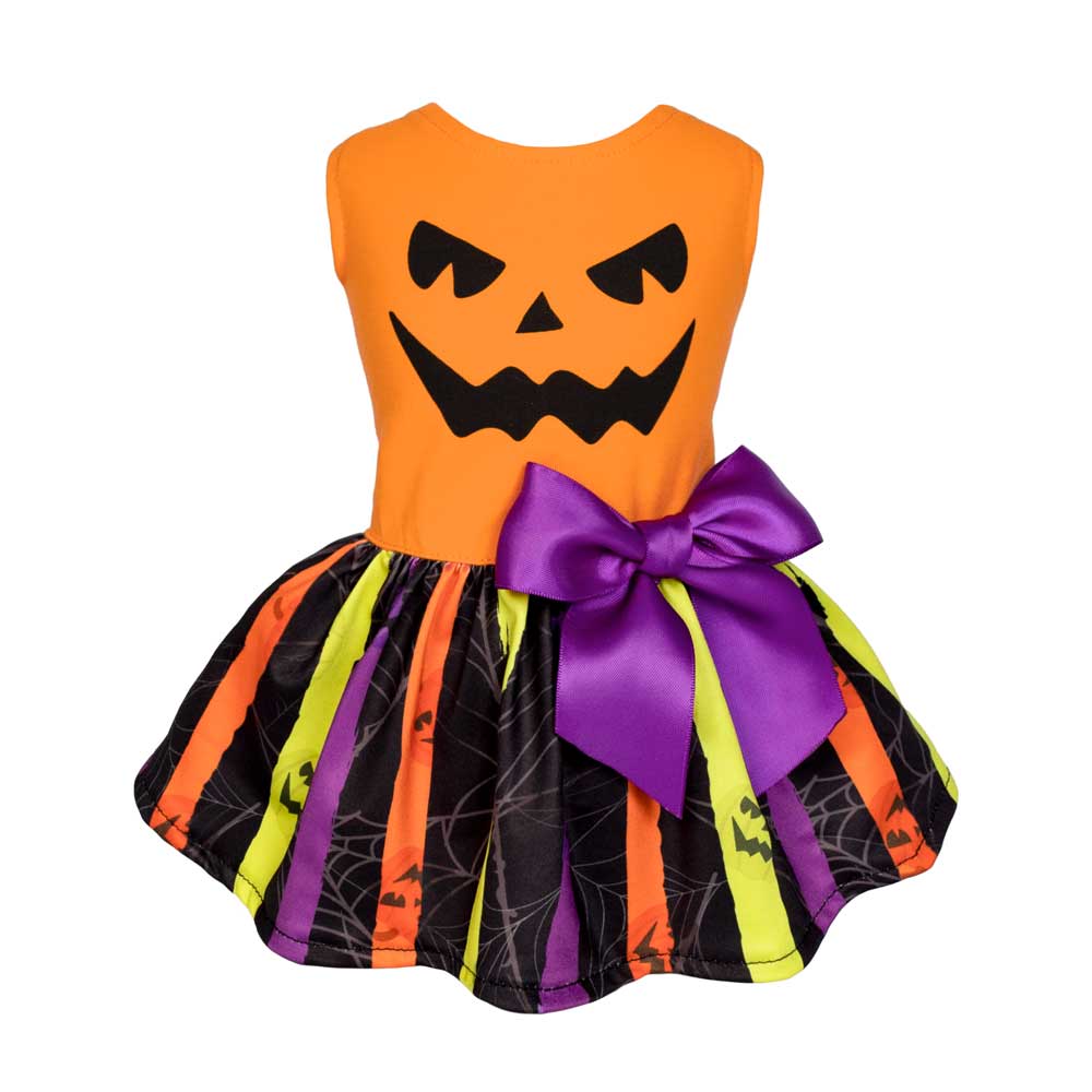 Spooky Pumpkin Face Halloween Dog Dress - Fitwarm Dog Clothes