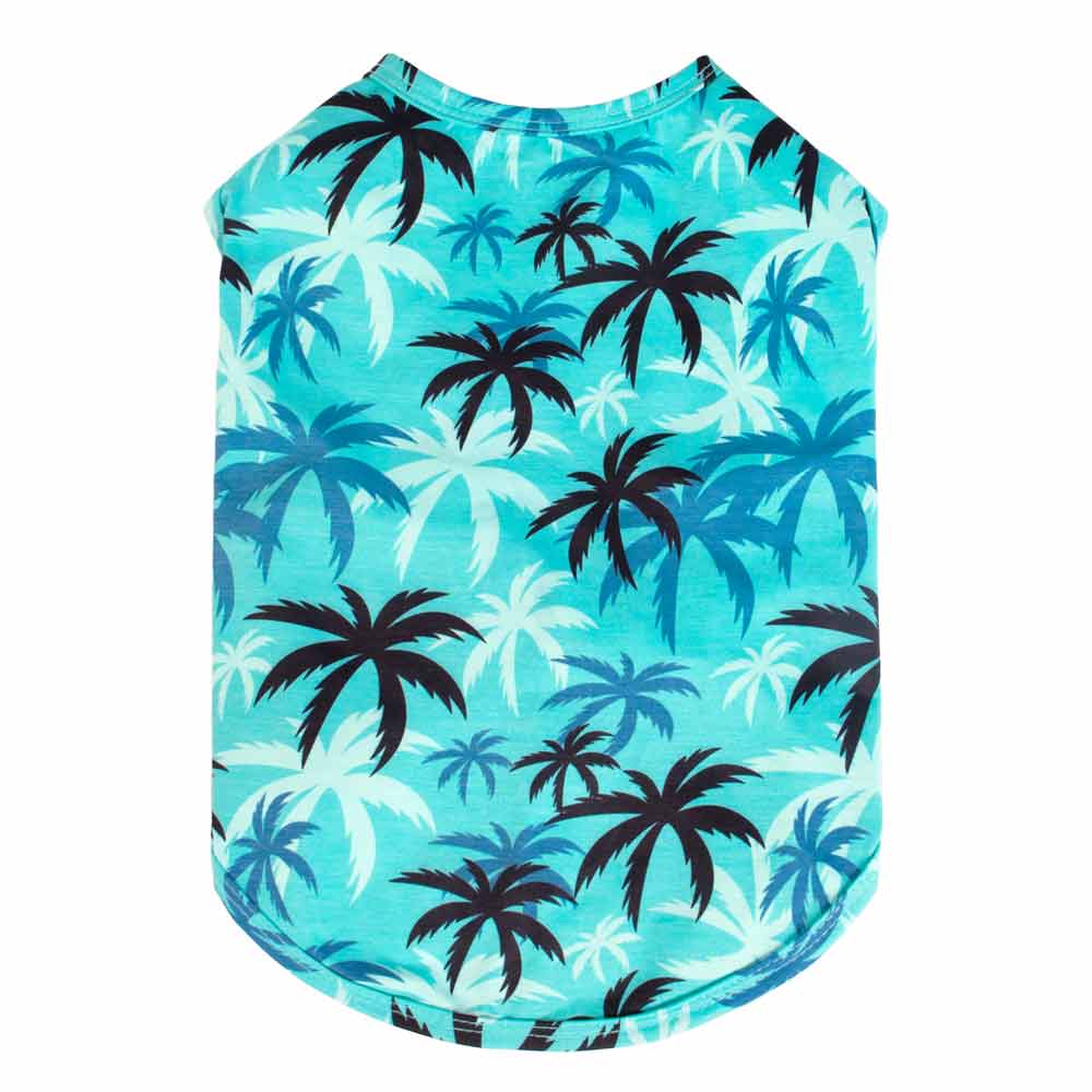 Dog Shirt with Blue Cocos Tree Prints - Fitwarm Dog Clothes