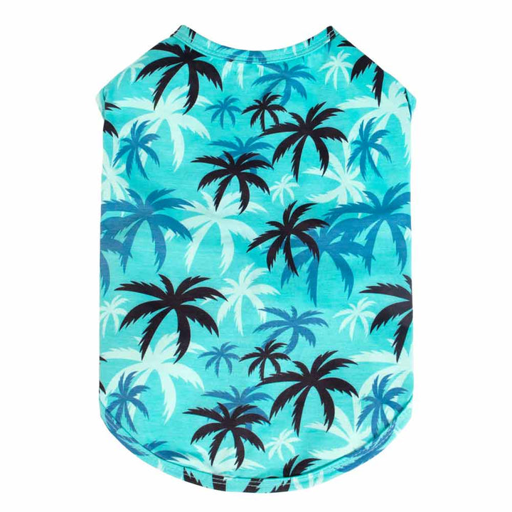 Dog Shirt with Blue Cocos Tree Prints - Fitwarm Dog Clothes
