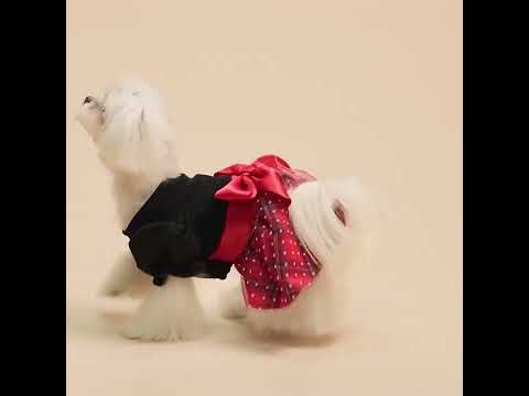 Plaid Dog Christmas Dress - Fitwarm Dog Clothes 