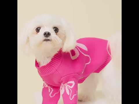 Bowknot Dog Knitted Sweater - Fitwarm Dog Clothes