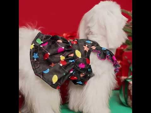 Chrsitmas Light Dog Dress - Fitwarm Christmas Dog Outfit