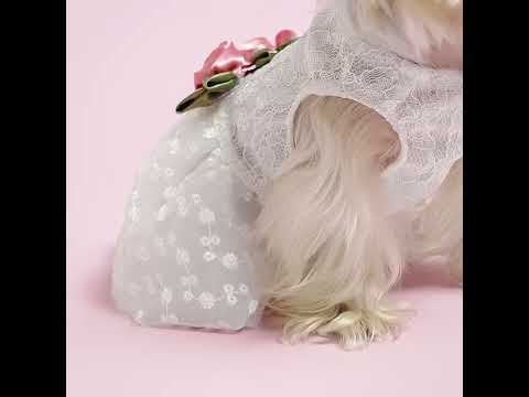 Rose Belt Dog Wedding Dress for Yorkie - Fitwarm Dog Clothes