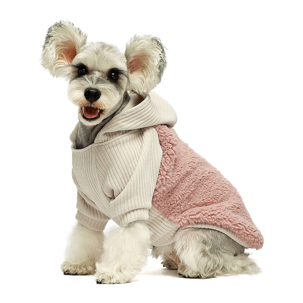 Velvet Thermal Dog Hoodie Pink