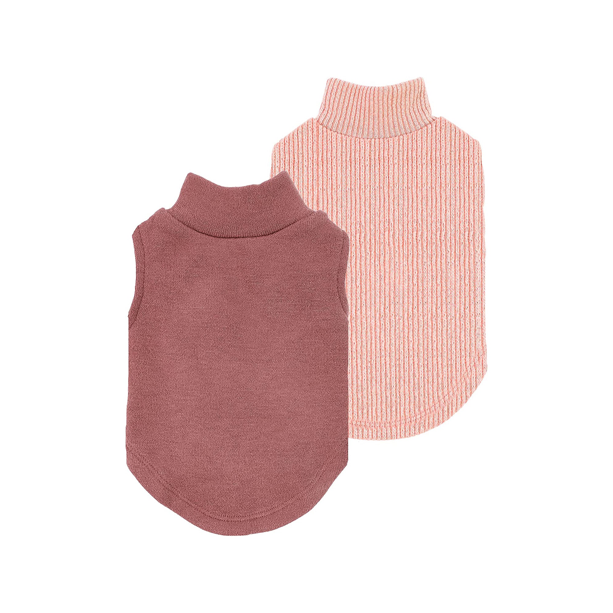 2-Pack Turtleneck Dog Sweater Red-Pink