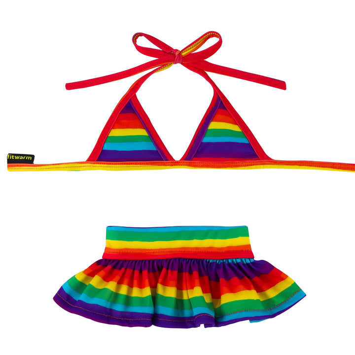 Rainbow Striped Dog Bathing Suit - Fitwarm Dog Clothes