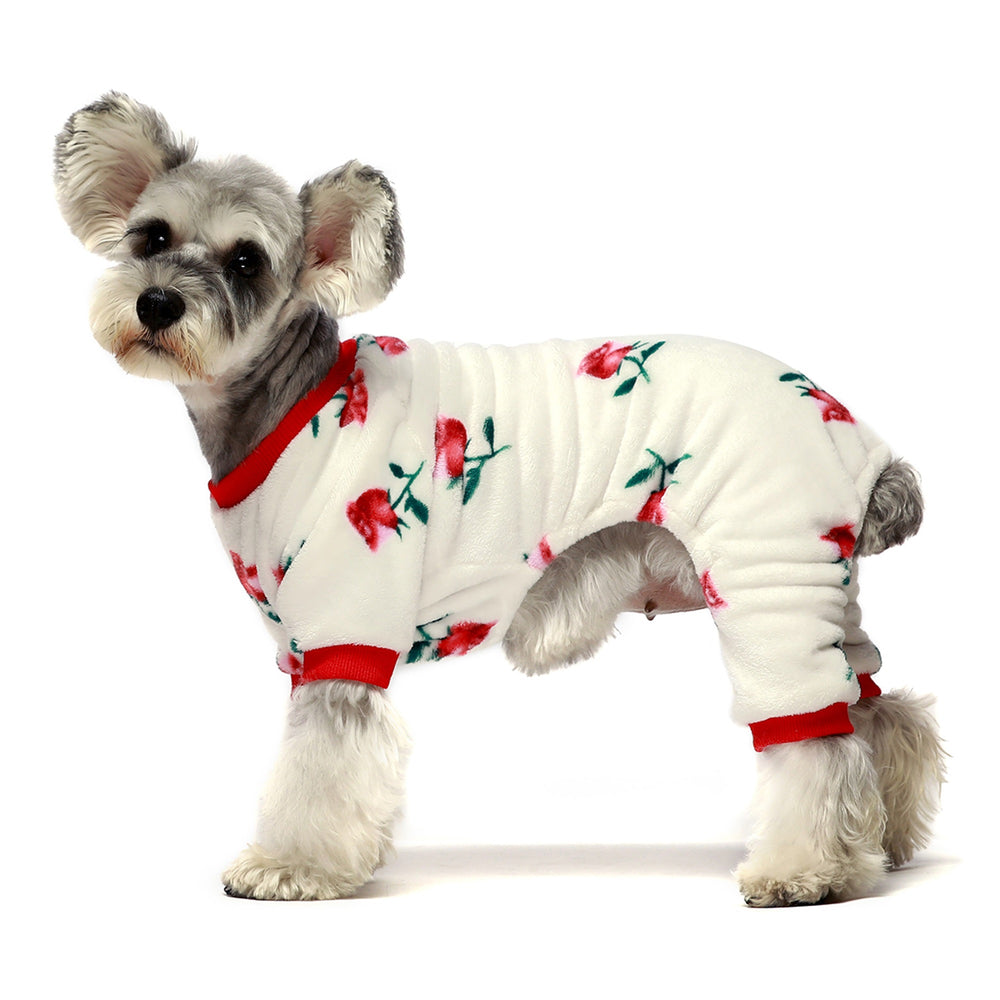 Thick Velvet Rose Dog Pajamas