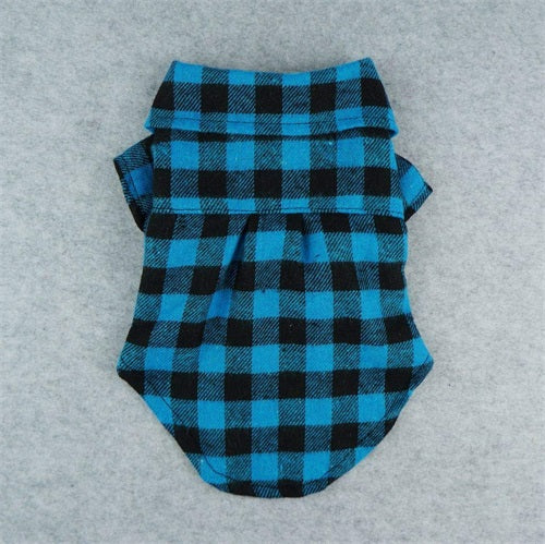 Blue Black Plaid dog shirt